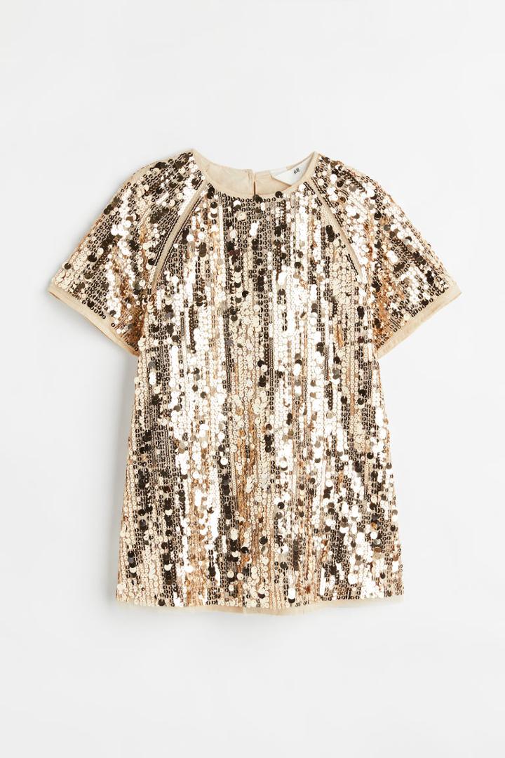 H & M - Sequined Dress - Gold