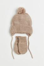 H & M - Knitted 2-piece Set - Brown