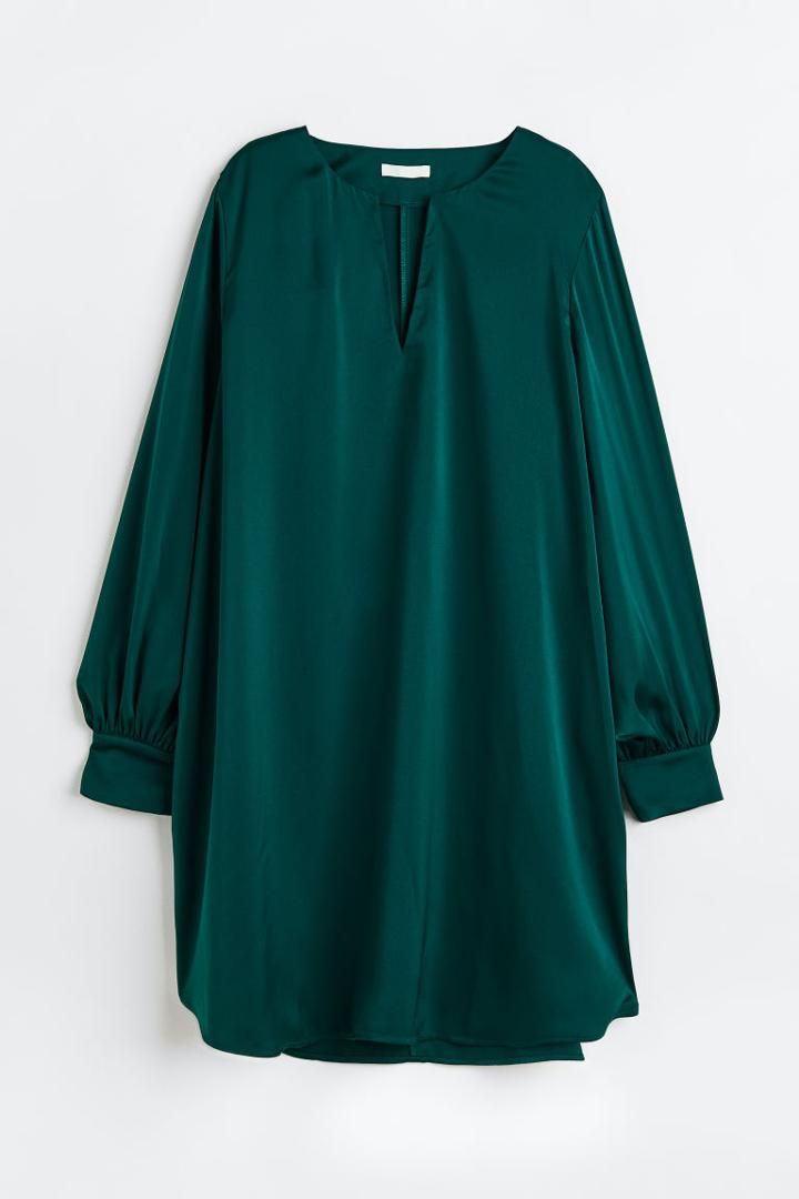 H & M - Satin Dress - Green