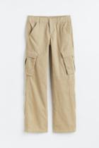 H & M - Corduroy Cargo Pants - Beige