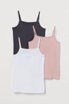 H & M - 3-pack Cotton Tank Tops - Pink