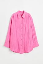 H & M - H & M+ Crinkled Chiffon Shirt - Pink