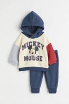 H & M - 2-piece Printed Sweatshirt Set - Blue