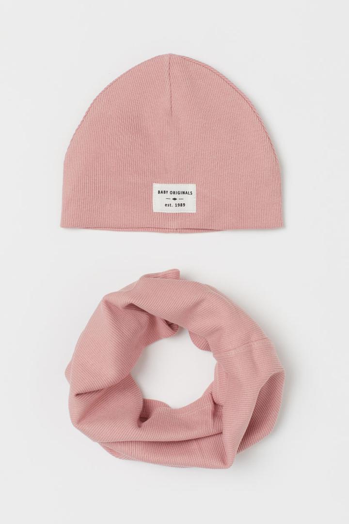H & M - 2-piece Jersey Set - Pink