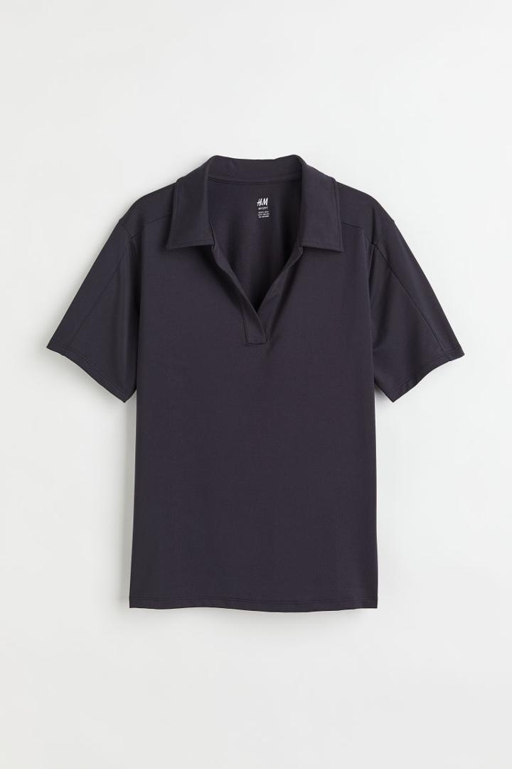 H & M - Collared Sports Top - Black
