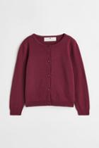 H & M - Fine-knit Cotton Cardigan - Red