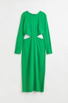 H & M - Cut-out Bodycon Dress - Green