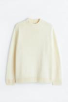 H & M - Regular Fit Wool-blend Sweater - White