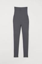 H & M - Mama Before & After Ribbed Leggings - Gray