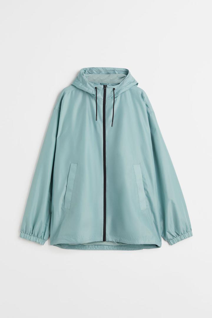 H & M - Oversized Fit Windproof Jacket - Turquoise