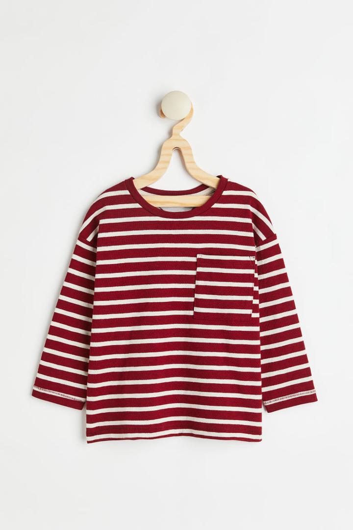 H & M - Oversized Cotton Jersey Shirt - Red