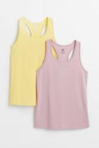 H & M - 2-pack Sports Tank Tops - Pink