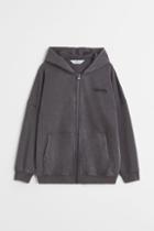 H & M - Hooded Sweatshirt Jacket - Gray