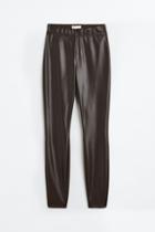 H & M - High Waist Leggings - Brown