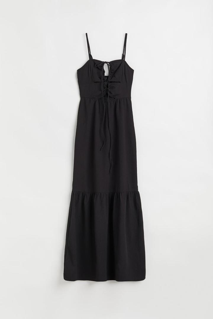 H & M - Long Cut-out Dress - Black