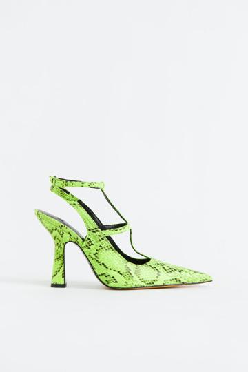 H & M - Snakeskin-patterned Pumps - Yellow