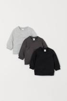 H & M - 3-pack Cotton Sweatshirts - Black