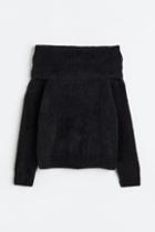 H & M - Off-the-shoulder Sweater - Black