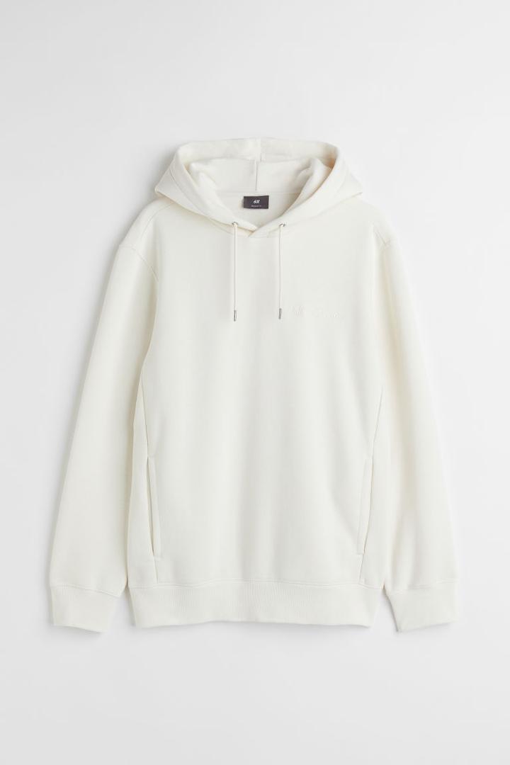 H & M - Regular Fit Hoodie - White