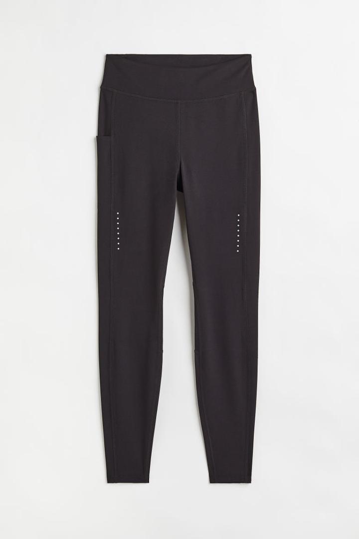 H & M - High Waist Running Leggings - Black