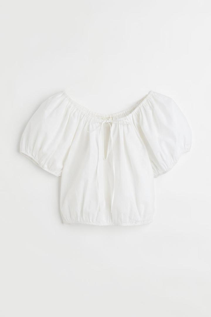 H & M - Linen-blend Blouse - White