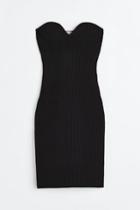 H & M - Strapless Bodycon Dress - Black