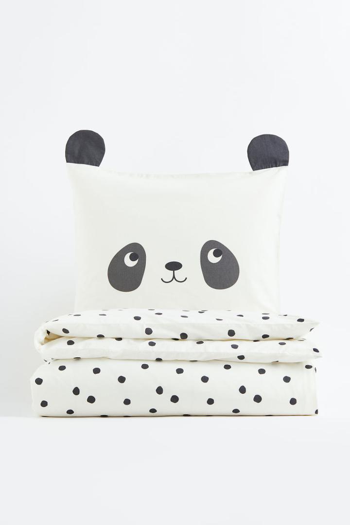 H & M - Twin Duvet Cover Set - White