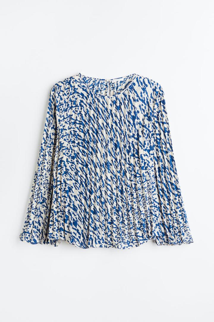 H & M - H & M+ Pleated Blouse - Blue