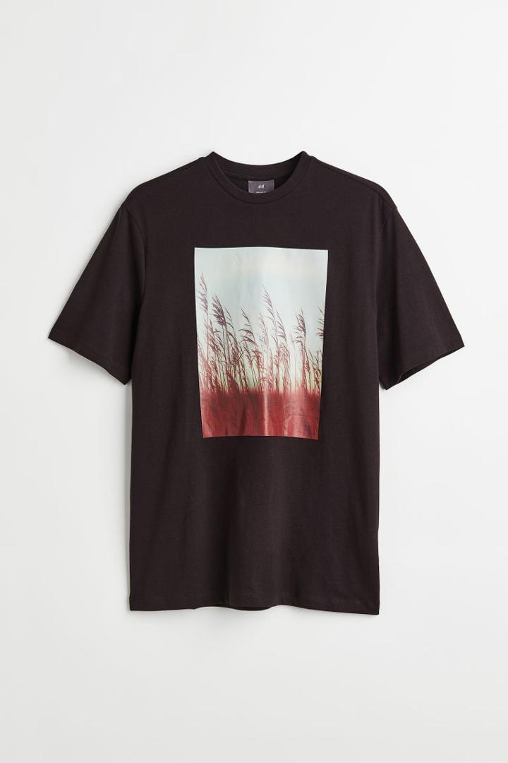 H & M - Regular Fit Cotton T-shirt - Brown