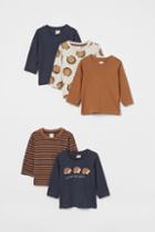 H & M - 5-pack Cotton Shirts - Blue