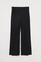 H & M - Ribbed Jersey Pants - Black