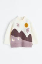 H & M - Knit Mock Turtleneck Sweater - Beige