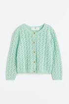 H & M - Textured-knit Cotton Cardigan - Green