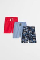 H & M - 3-pack Cotton Shorts - Red
