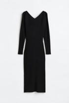 H & M - Cashmere-blend Bodycon Dress - Black