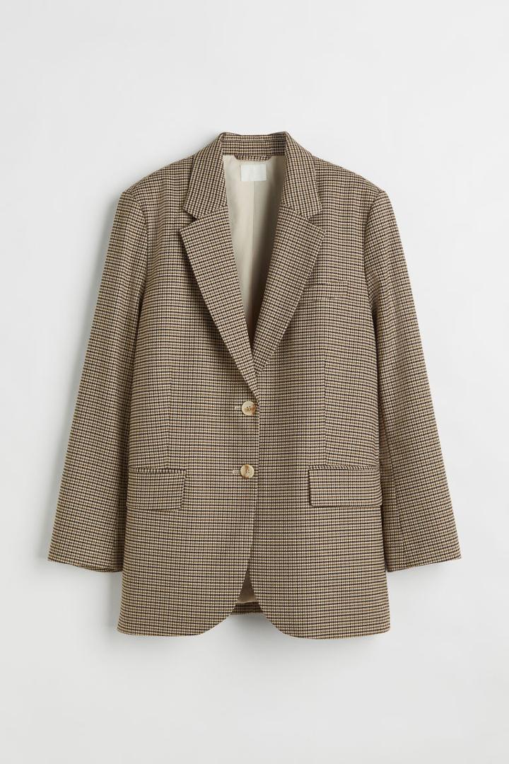 H & M - Oversized Single-breasted Jacket - Green