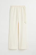 H & M - Flared Lyocell-blend Pants - White