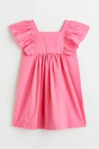 H & M - Flounce-trimmed Dress - Pink