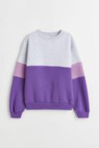 H & M - Color-block Sweatshirt - Purple