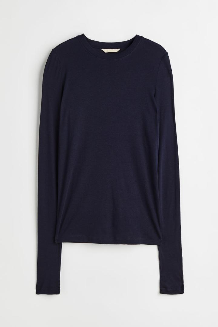 H & M - Pima Cotton Jersey Top - Blue