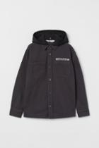 H & M - Hooded Utility Shirt - Gray
