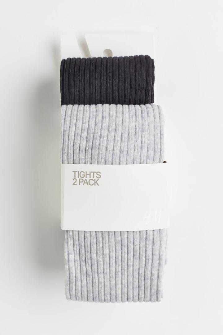 H & M - 2-pack Tights - Gray