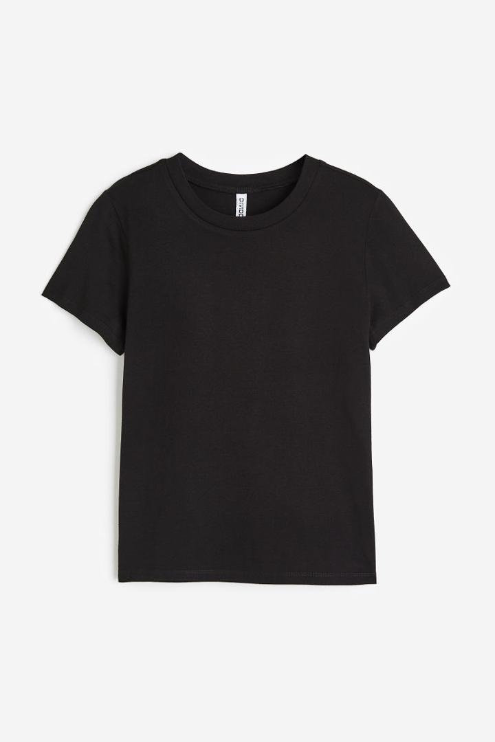 H & M - Fitted T-shirt - Black