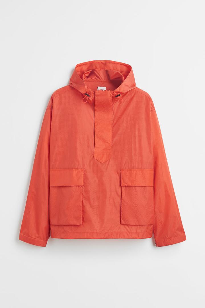 H & M - Water-resistant Nylon Anorak - Orange