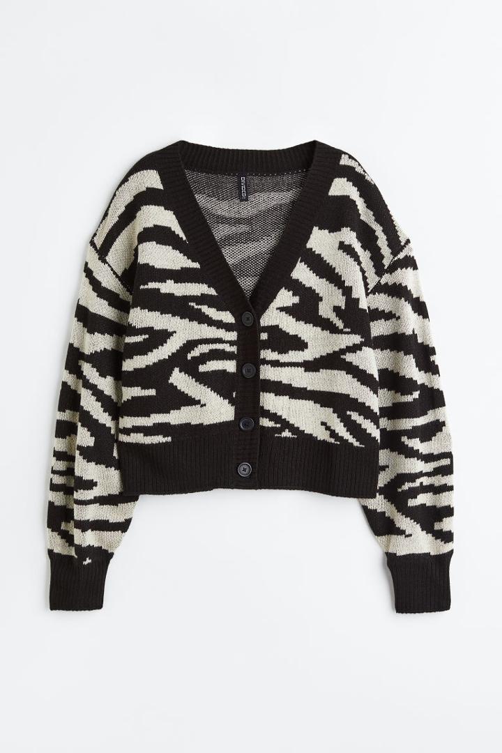 H & M - V-neck Cardigan - Beige