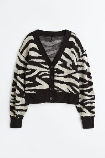H & M - V-neck Cardigan - Beige