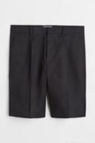 H & M - Relaxed Fit Linen Shorts - Black