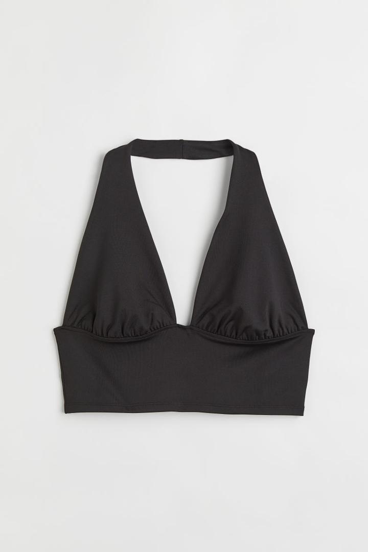 H & M - H & M+ Halterneck Top - Black