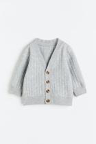H & M - Quilted Jersey Cardigan - Gray