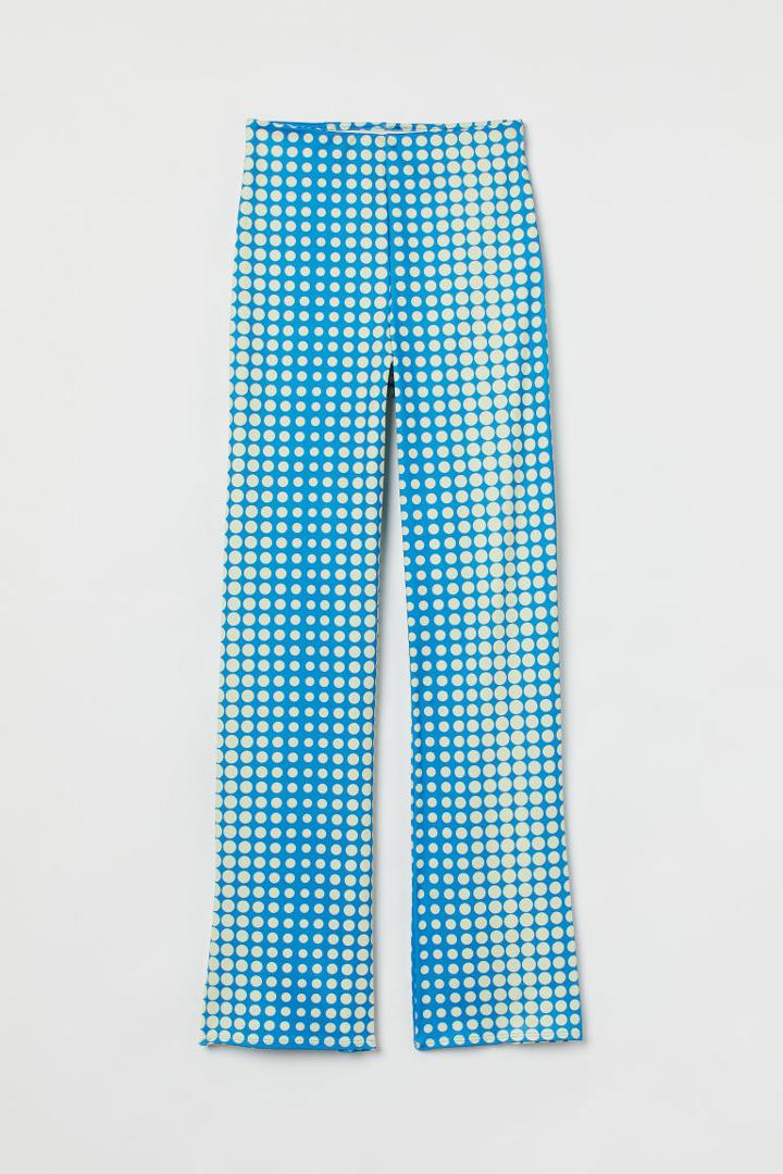 H & M - Slit-hem Jersey Pants - Blue